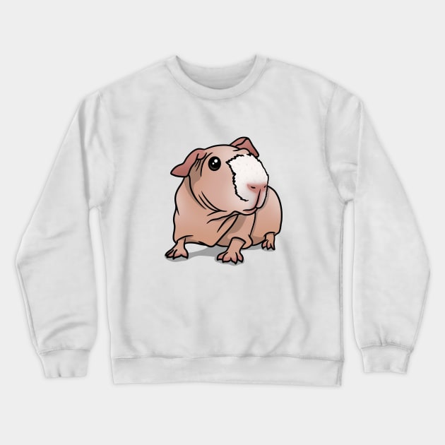 Skinny Pig Pink/White Crewneck Sweatshirt by Kats_guineapigs